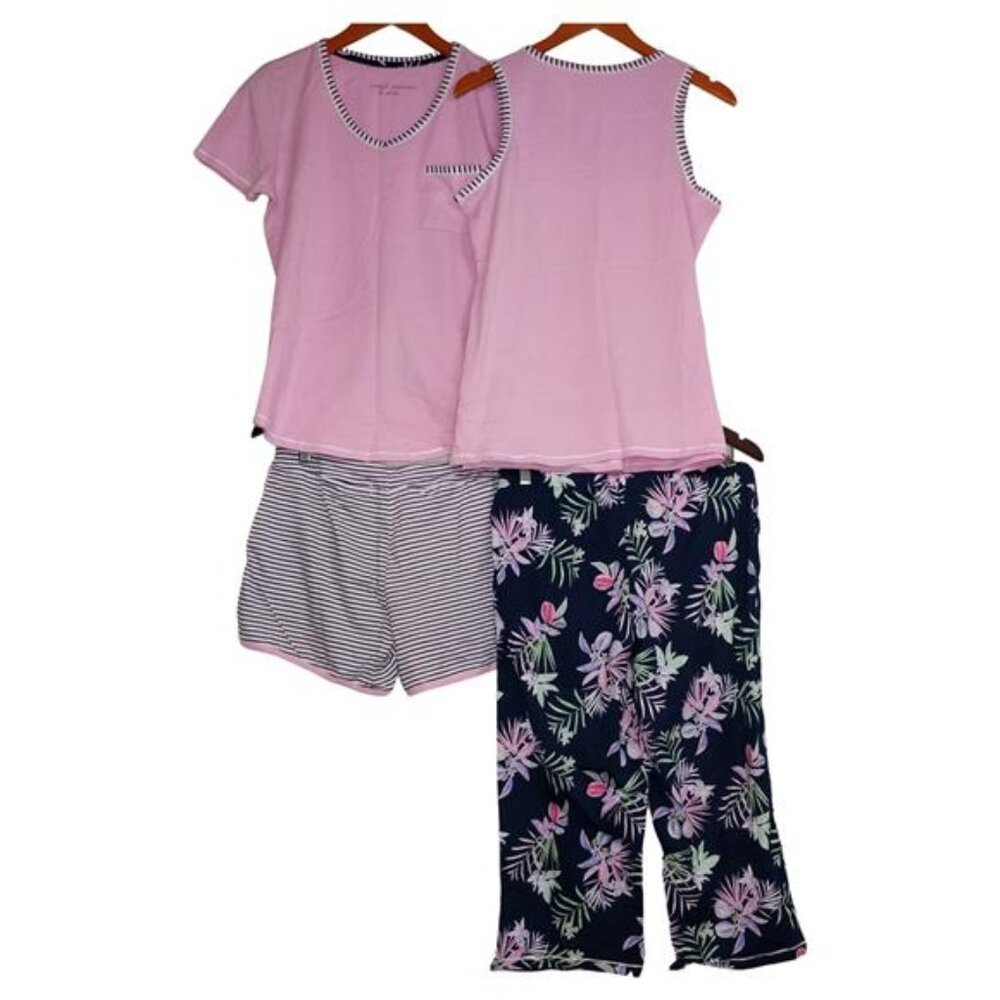 Carole Hochman Women's  Ladies' 4-Piece Pajama Set (Blue/Purle, Small) - Picture 2 of 4
